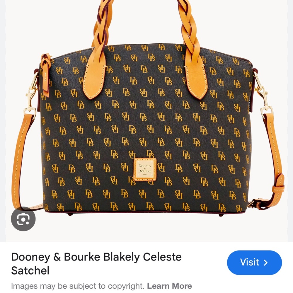 Dooney & Bourke Black and Gold Satchel